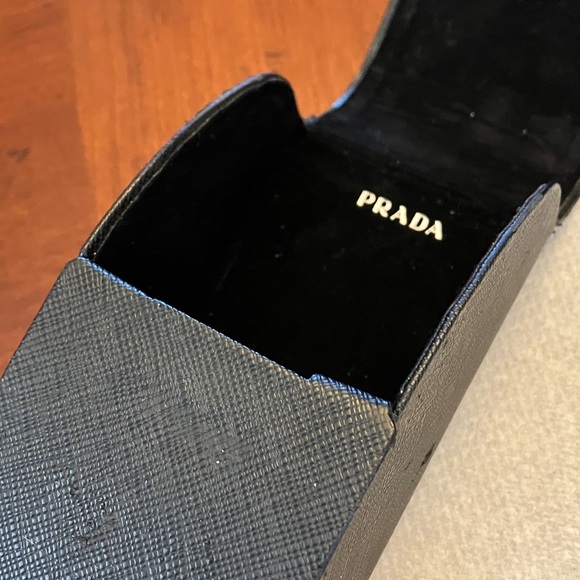 PRADA. Chic Black Sunglasses. Lenses have purple/maroon tint. SHARP LOOKING. EUC main image 11